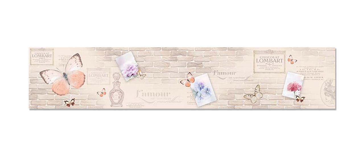 Кухонний фартух Метелики із самоклеючої вінілової плівки 60х300 см Бежевий