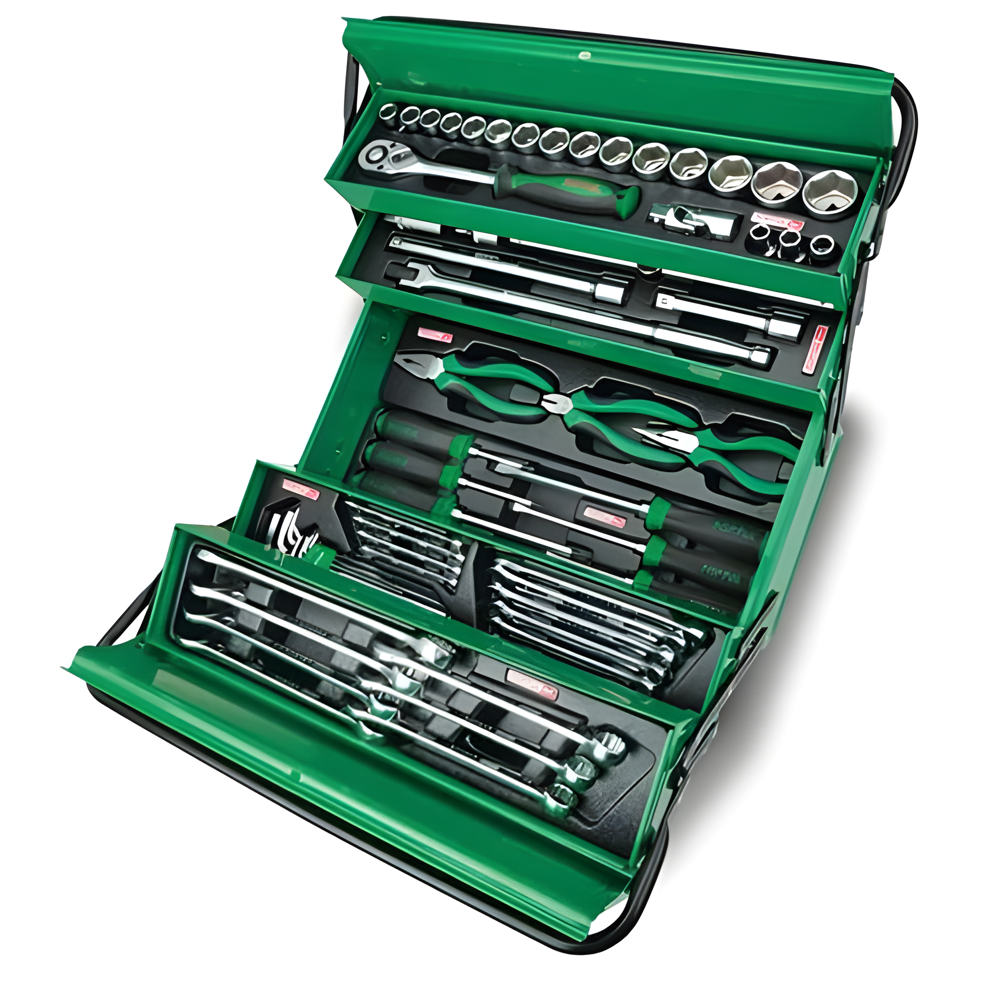 Ящик с инструментом Toptul GCAZ0057 1/2" 5 секций 62 ед. Зеленый (147-112-GCAZ0057)