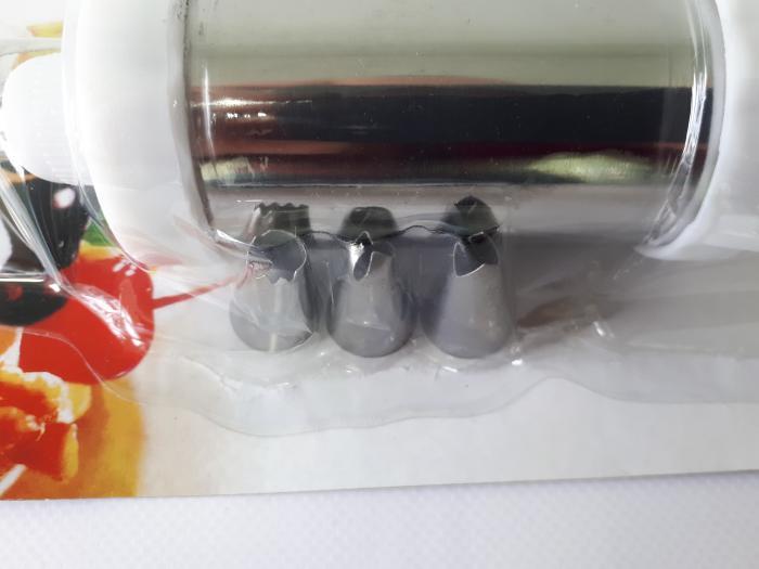 Кондитерский шприц из нержавеющей стали с насадками и лопаткой 3 шт. L 20 см (438601634) - фото 4 Кондитерский шприц из нержавеющей стали с насадками и лопаткой 3 шт. L 20 см (438601634) - фото 4