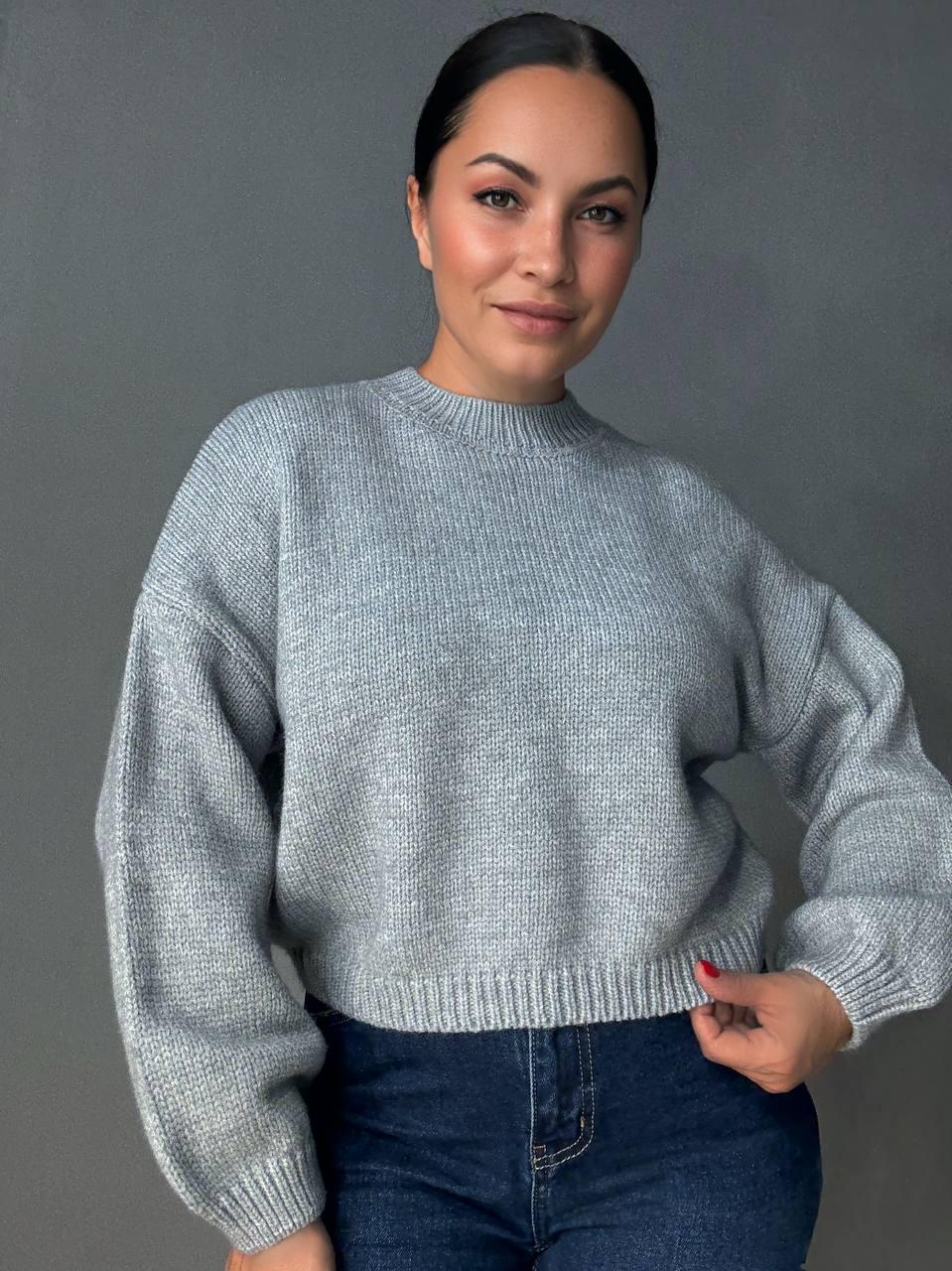 Свитер женский Fancy Matinee 539 оверсайз однотонный OS Серый (5307)