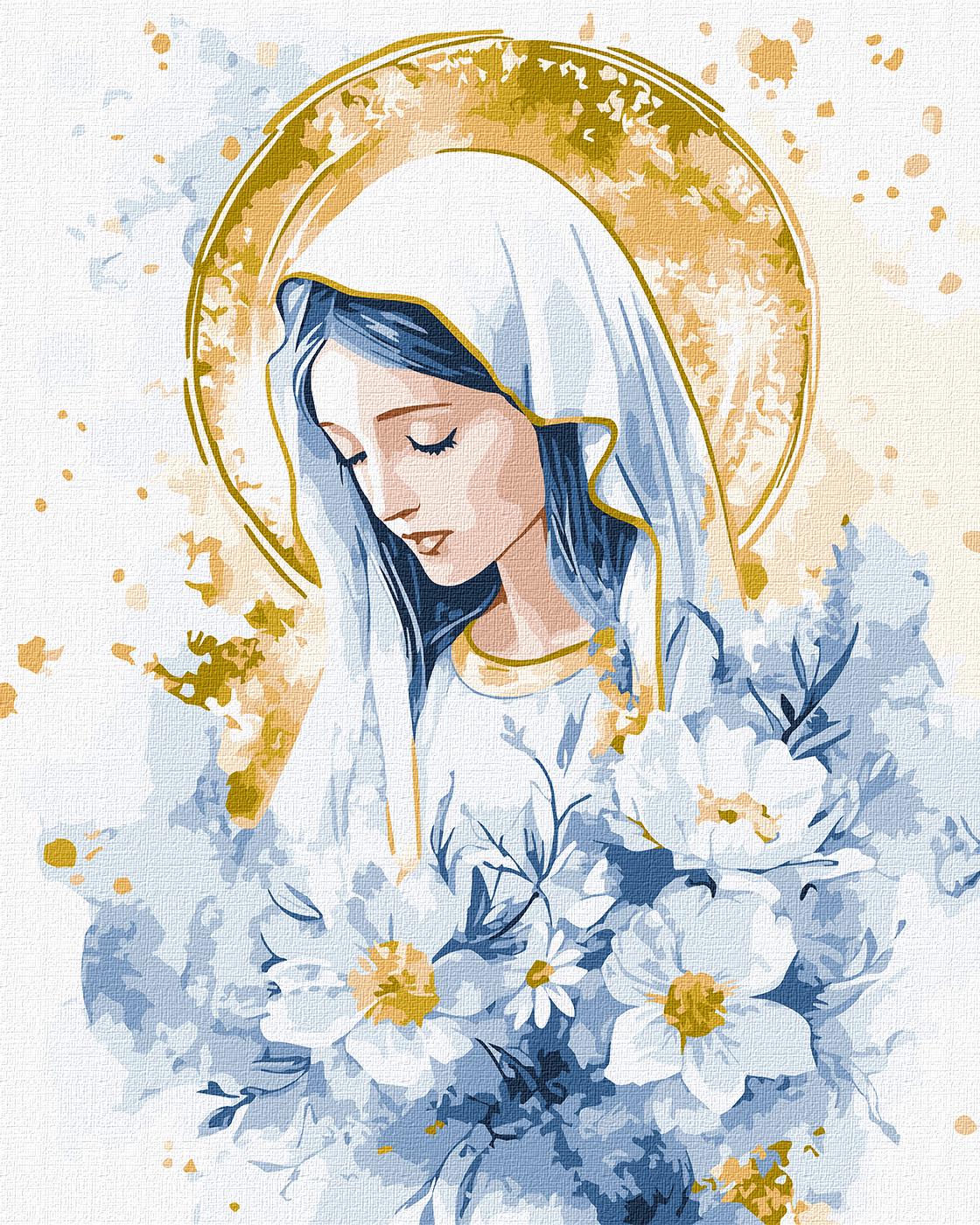 Набір для розпису по номерах Ideyka Небесна Марія з фарбами металiк extra КНО2572 40x50 см (MTT-196097)