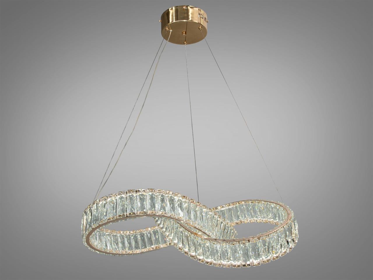 Люстра LED в гостиную 536-600G-LS Хрустальная 110W на 16 м2 Золотой (2219989134)