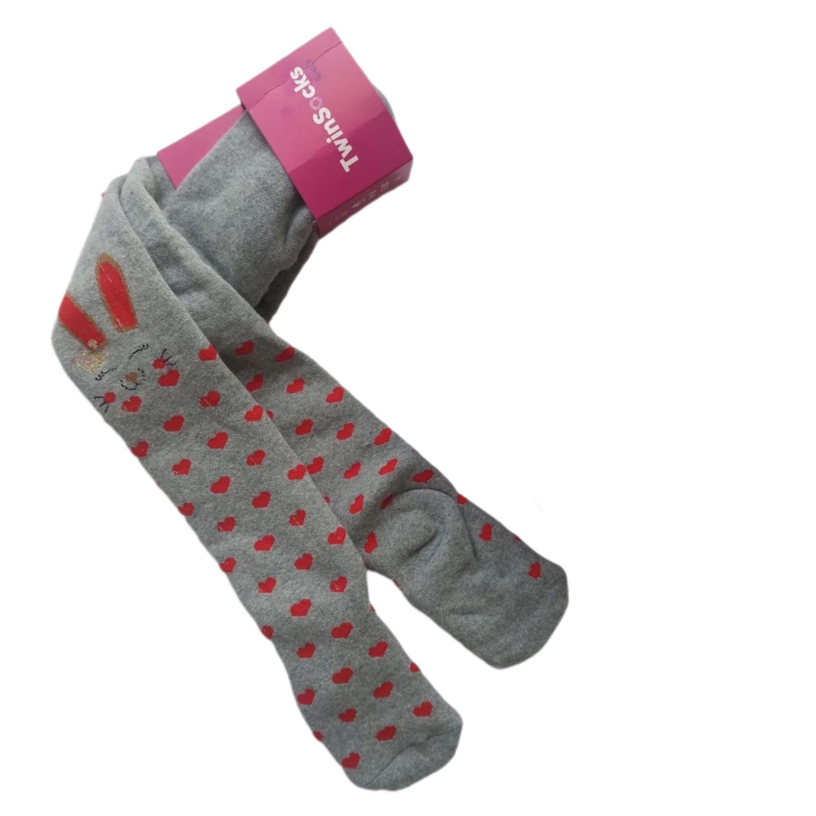 Колготки для дівчинки TwinSocks Зайчик махрові зимові р. 110-116 Червоний (315)