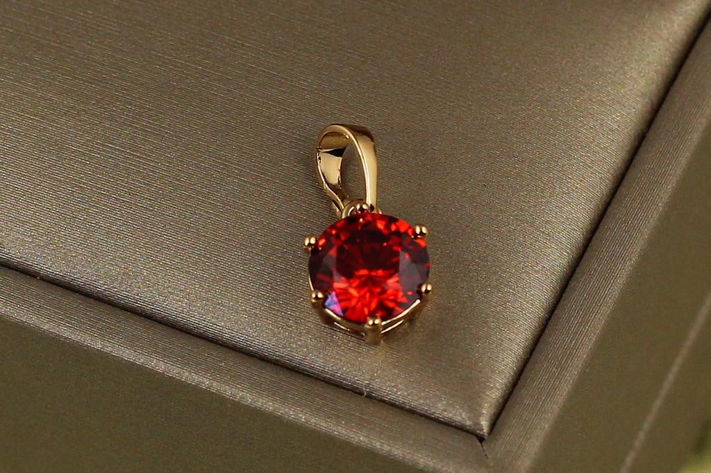 Кулон Xuping Jewelry Камінь червоний на шість кріплень 8 мм Золотистий (2356946502)