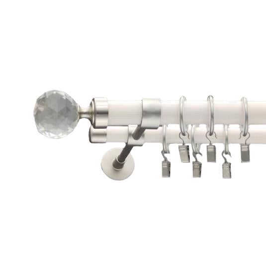 Карниз для штор Orvit Люмієра двохрядний 25/19 мм 160 см Білий/Сатин (009-0962)