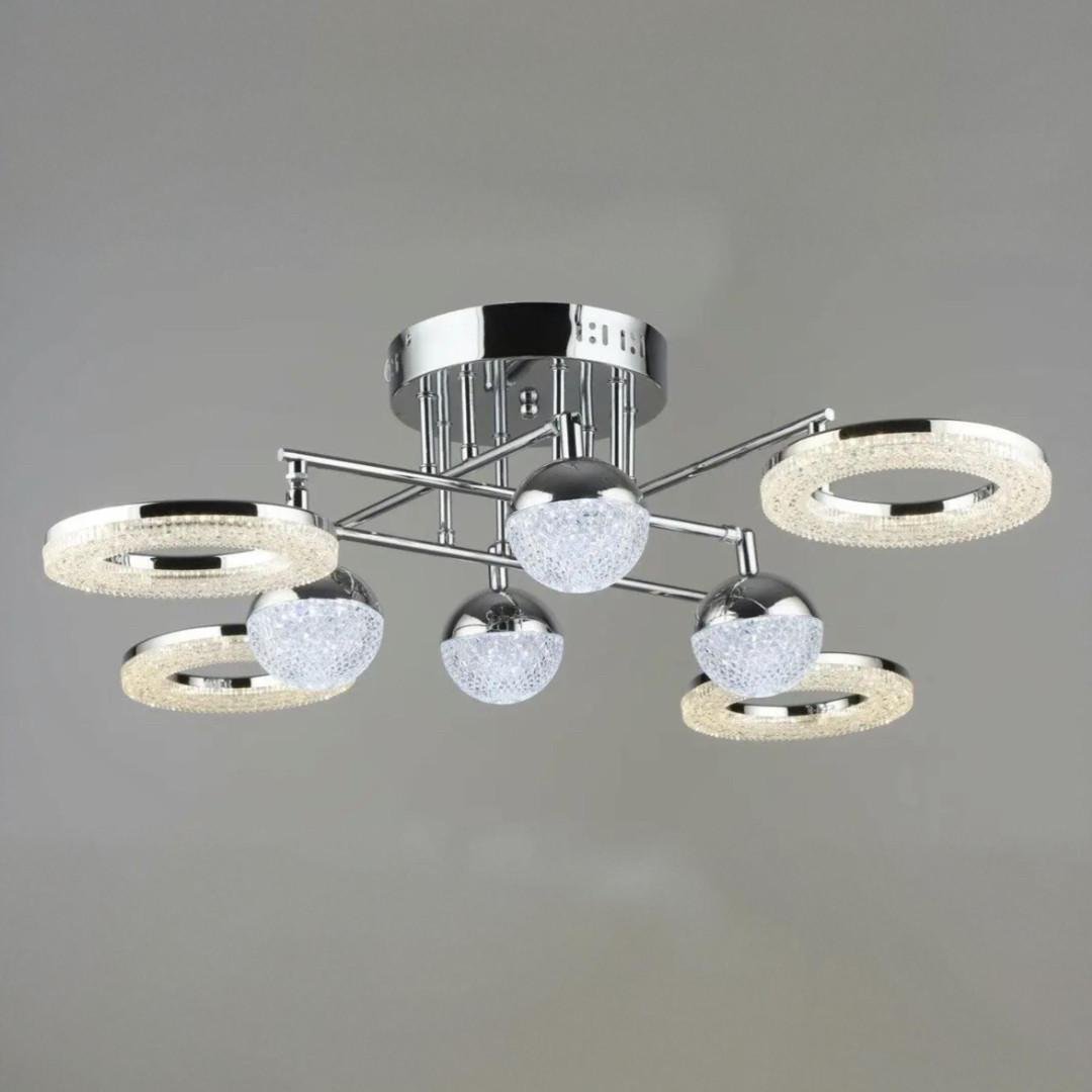 Люстра светодиодная Sirius 76W 3000-6500К Хром (B YH1183/4+4 CH)