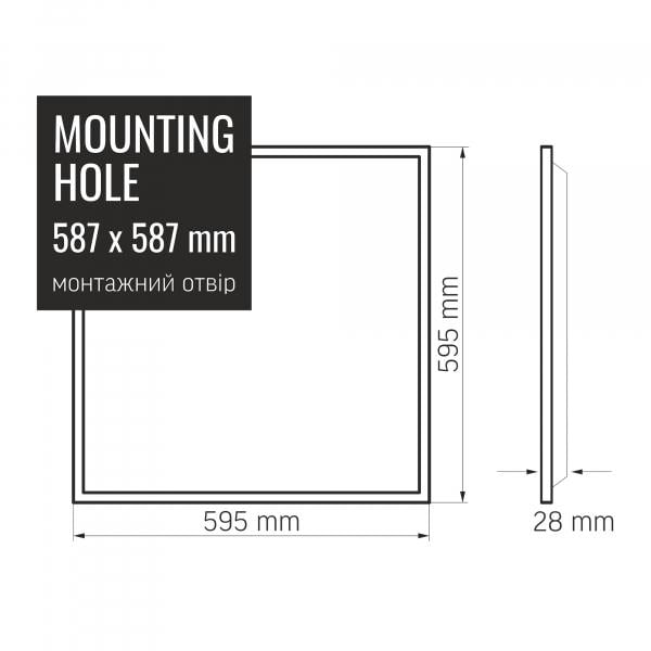Панель Videx 60W 6000K 220V LED (29013262) - фото 3