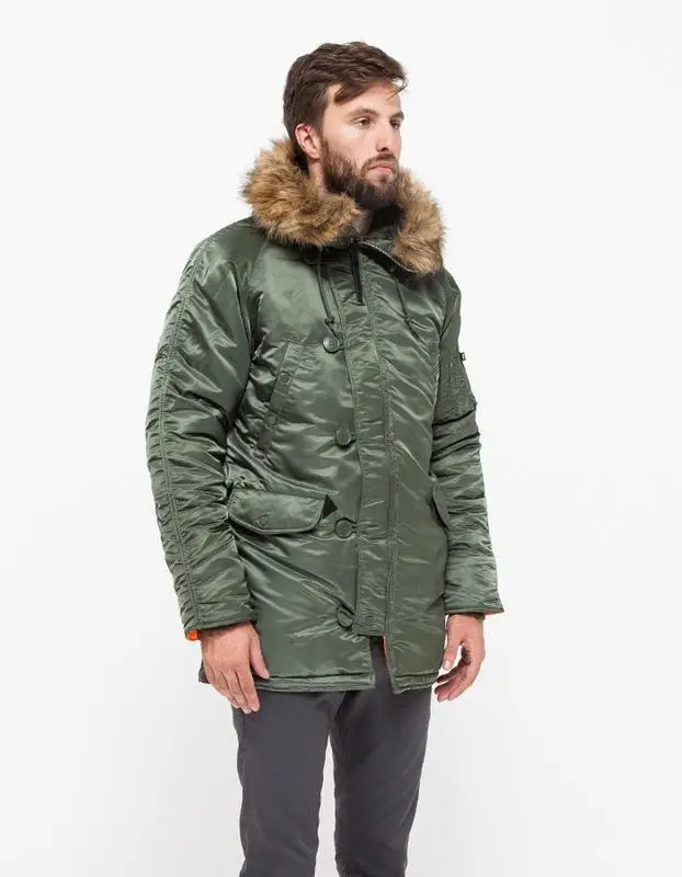 Куртка аляска Alpha Industries Slim Fit N-3B Parka S Sage/Orange (MJN31210C1SS) - фото 6