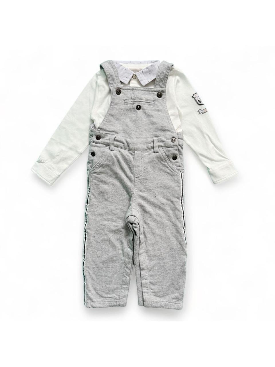 Костюм детский Chicco хлопковый комбинезон/боди 12-18 мес. 80 см Серый (2087346865)