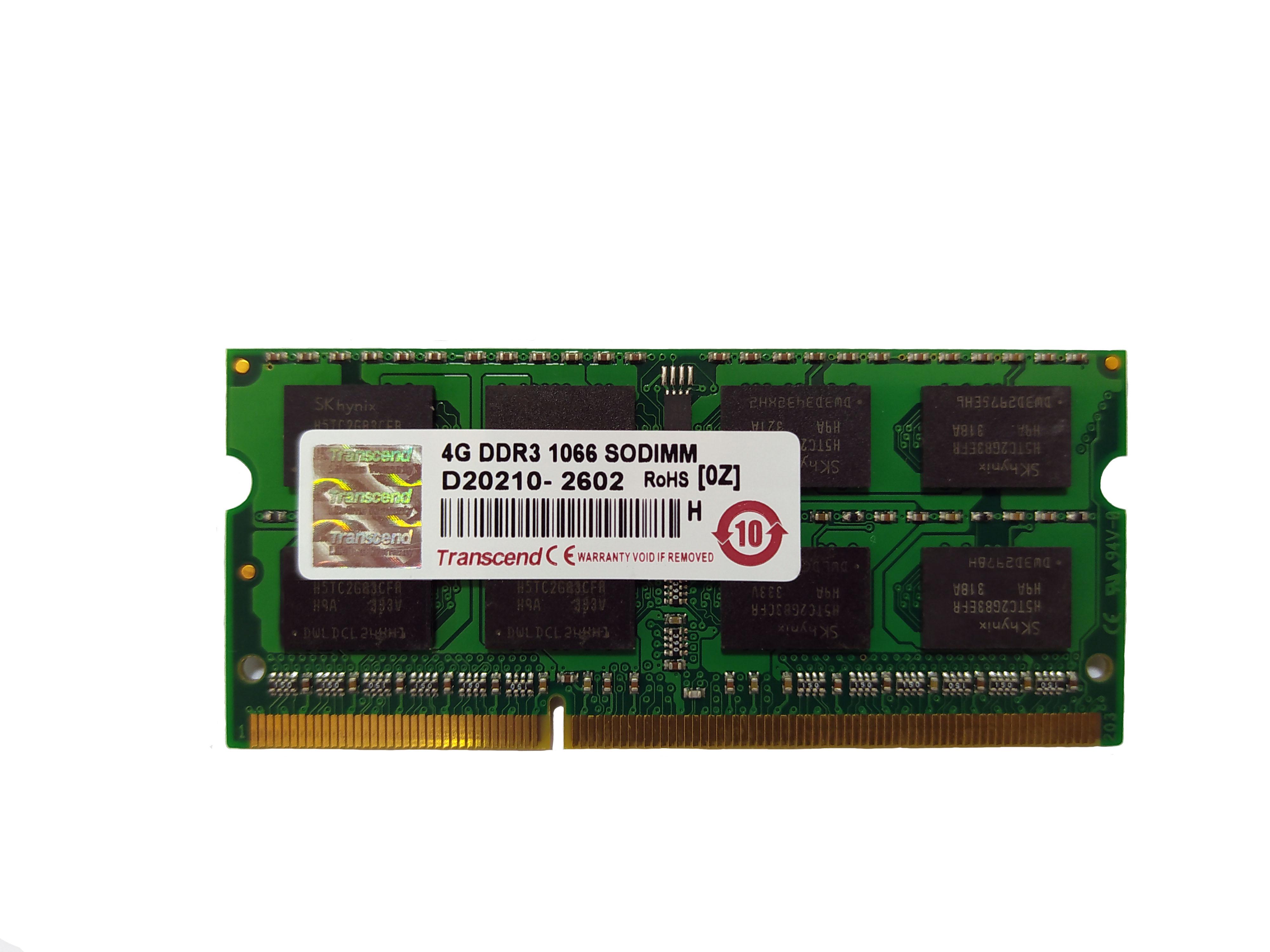 Оперативная память Transcend SO-DIMM DDR3 4 Гб 1066 МГц PC3-8500 (TS4GAP1066S)