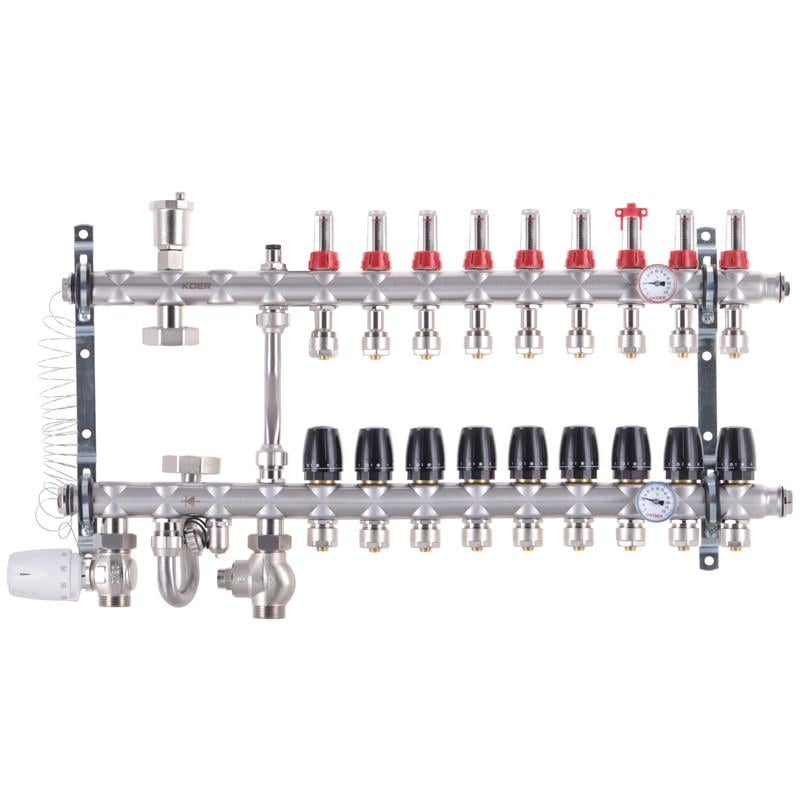 Колектор KOER KR.S1012-9 1"х9 SUS304 з євроконусами 3/4-16 (KR2942) Колектор KOER KR.S1012-9 1"х9 SUS304 з євроконусами 3/4-16 (KR2942)