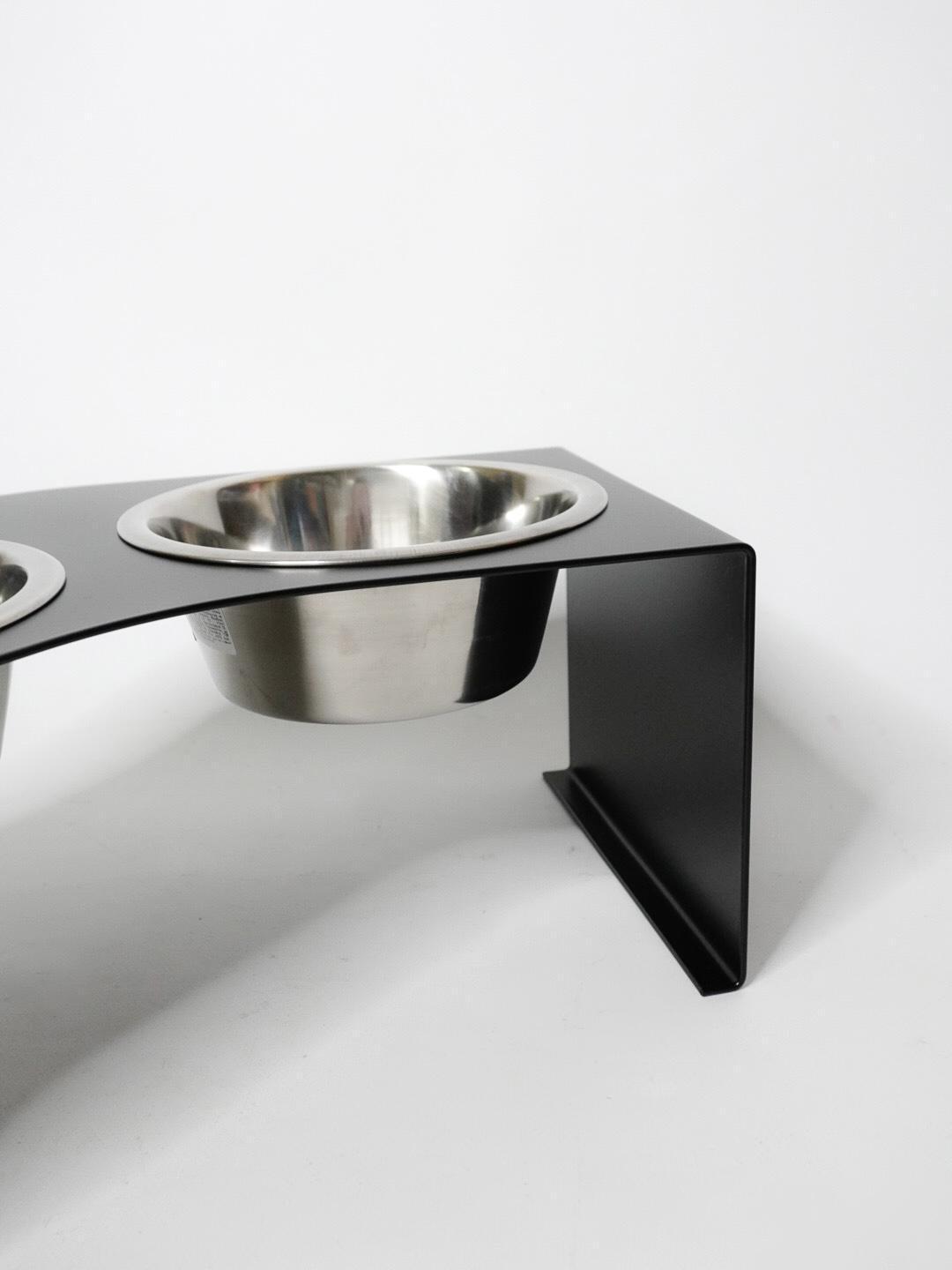 Кормушка Pet table для кошек на 2 миски металл 80 мм 0,45 л Черный (1024580к) - фото 3