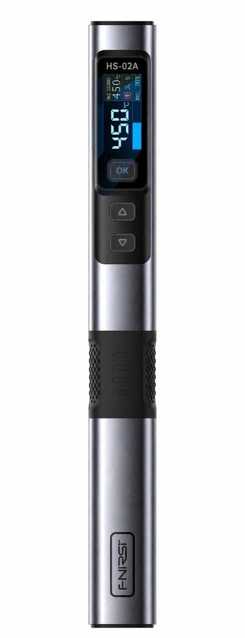 Паяльник портативный с дисплеем Fnirsi HS-02A Type-C жала 6 всего кабель БП 100W