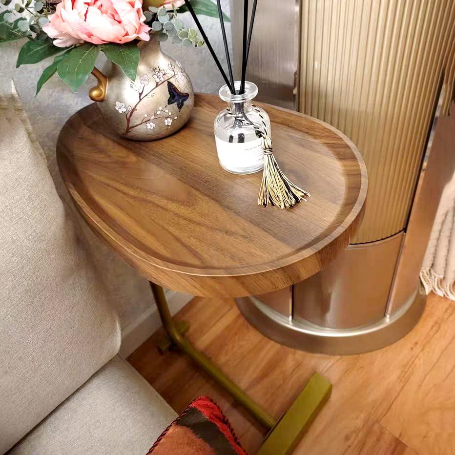 Столик кофейный прикроватный DUJEFF C-образный Коричневый (14204401) - фото 6 Столик кофейный прикроватный DUJEFF C-образный Коричневый (14204401) - фото 6