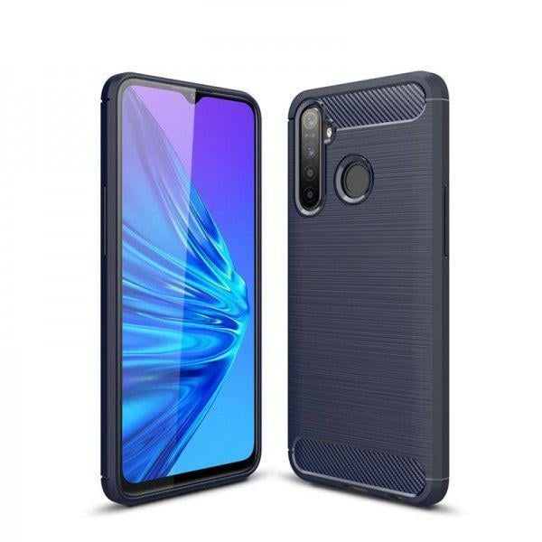 Чехол накладка Polished Carbon для Oppo Realme 5 Pro синий