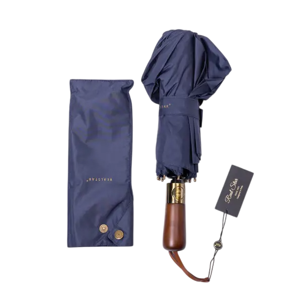 Зонтик автоматический складной 116 см с деревянной ручкой Синий (HP-23-8BL) - фото 6 Зонтик автоматический складной 116 см с деревянной ручкой Синий (HP-23-8BL) - фото 6