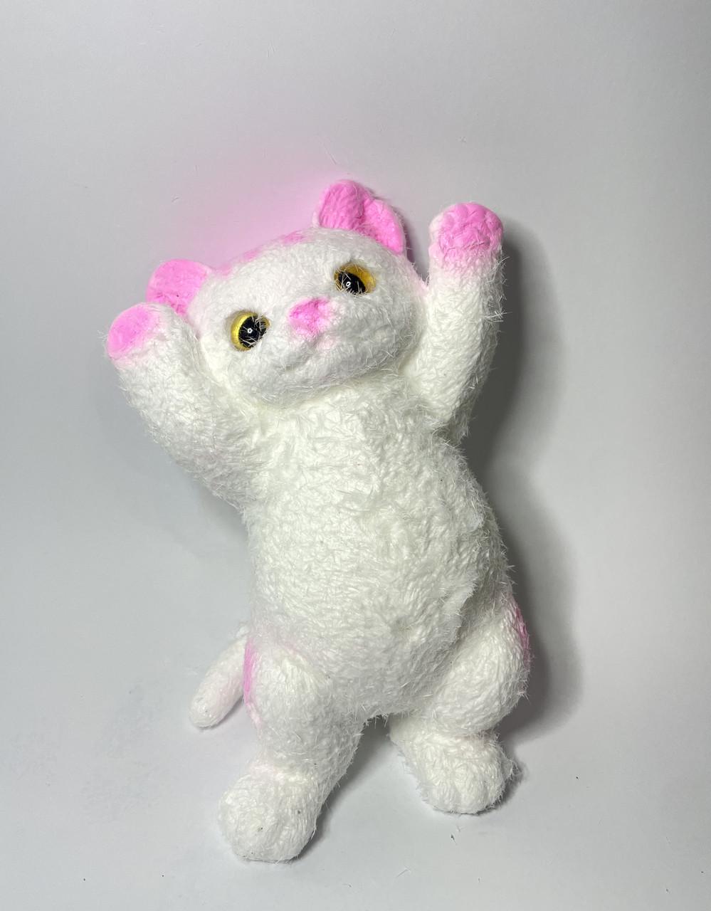 Сквіш Таба лапка Гігантський пухнастий котик Рожевий