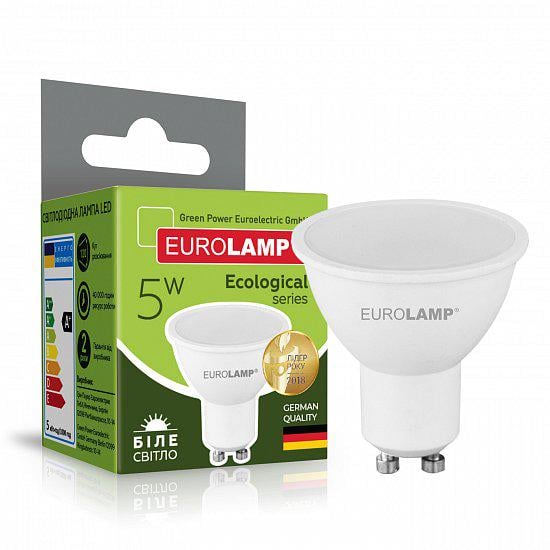 Светодиодная лампа рефлекторная Eurolamp LED-SMD-05104(P) 5W 220V 440 lm 4000K GU10 50х54 мм (4260484996435) - фото 2 Светодиодная лампа рефлекторная Eurolamp LED-SMD-05104(P) 5W 220V 440 lm 4000K GU10 50х54 мм (4260484996435) - фото 2