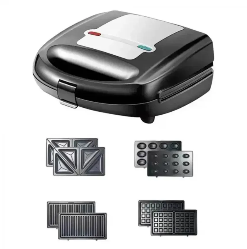 Бутербродница BITEK BT-2689 4в1 750 Вт с сменными формами и антипригарным покрытием Черный (0095)