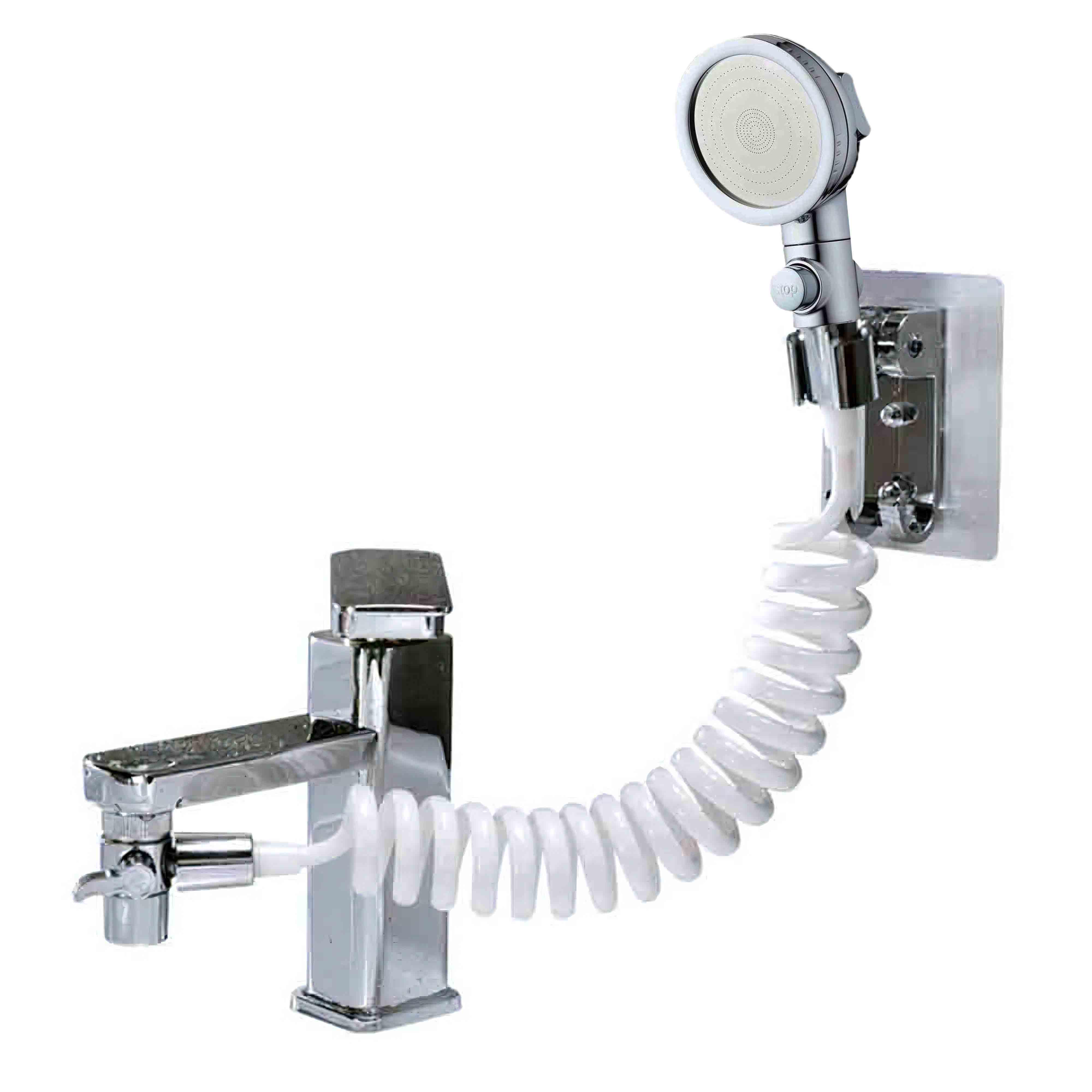 Лійка-насадка душова Faucet With Shower зі шлангом Срібний (53-01)