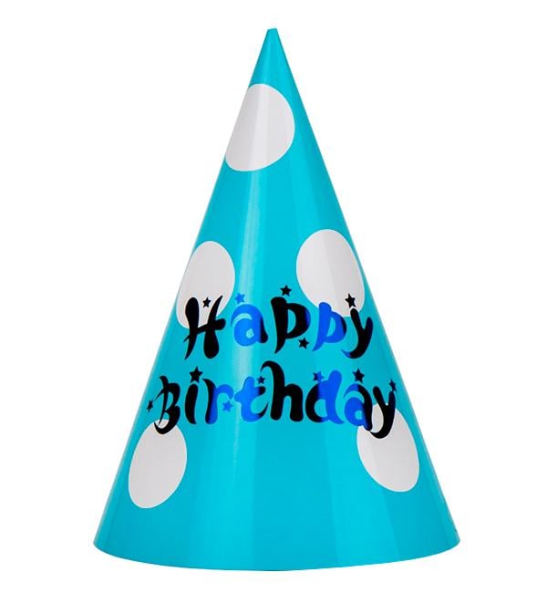 Колпачек бумажный Happy Birthday Голубой (135556)