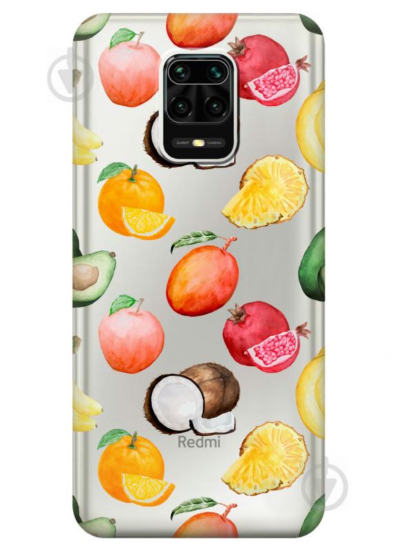 Силиконовый чехол iSwag для Xiaomi Redmi Note 9 Pro Max Фрукты (KS2481)
