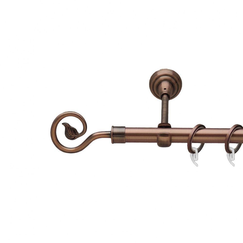 Карниз для штор Orvit Лук однорядный гладкий 19 мм 240 см Античная медь (00-00011847)