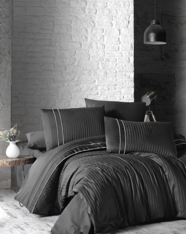 Постельное белье First Choice Stripe style Делюкс сатин евро Anthracite Постельное белье First Choice Stripe style Делюкс сатин евро Anthracite