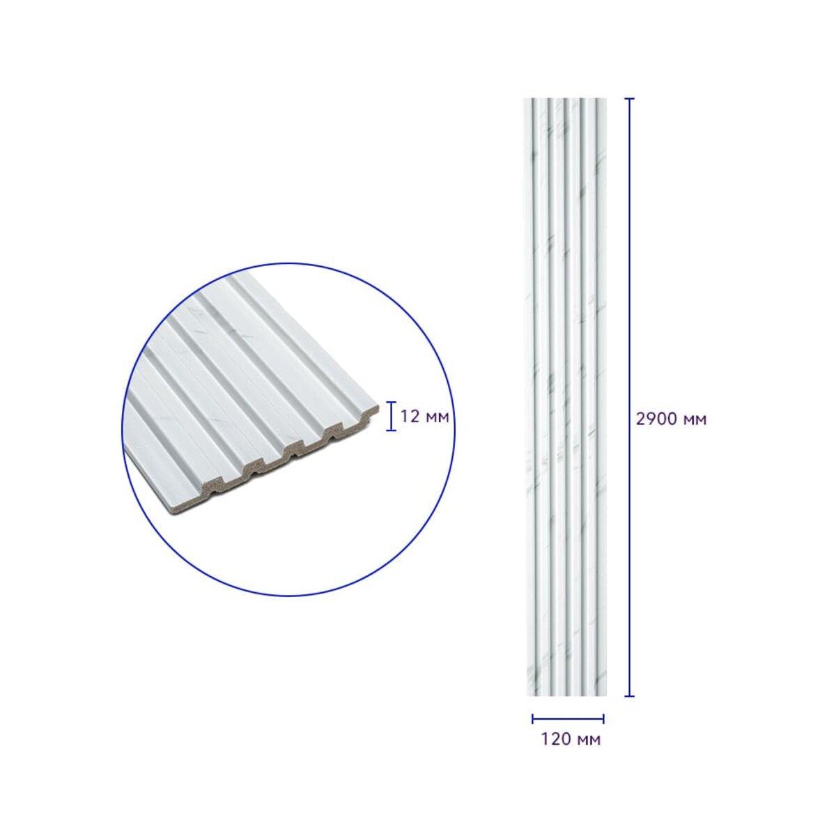 Рельс декоративный PS 2900х120х12 мм Белый мрамор (SW-00002134) - фото 3 Рельс декоративный PS 2900х120х12 мм Белый мрамор (SW-00002134) - фото 3