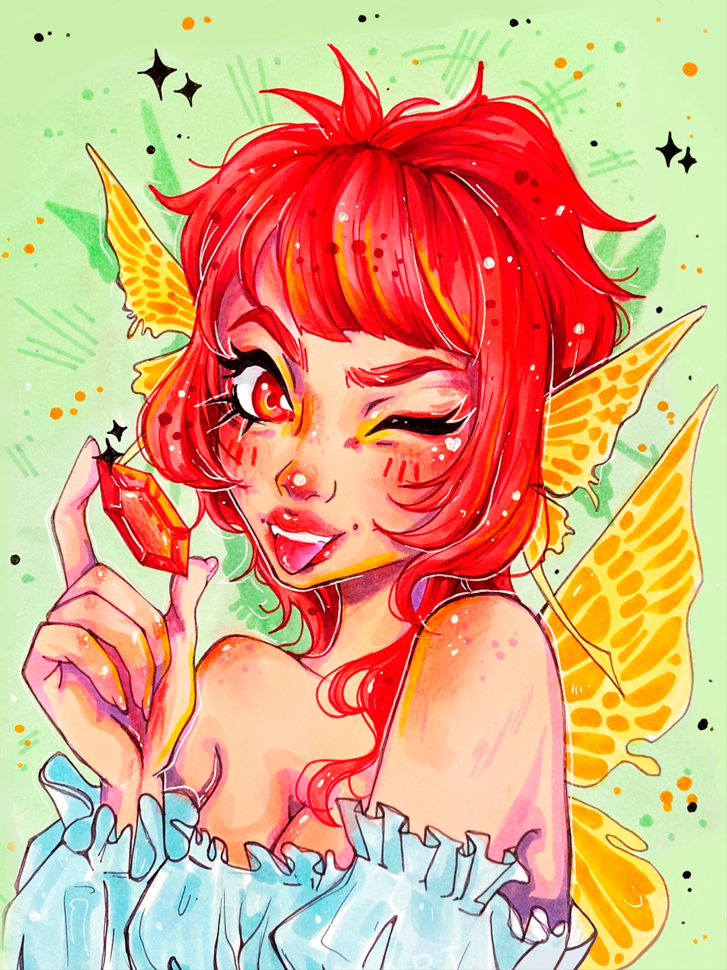 Алмазная мозаика на подрамнике Santi Аниме Рубин 30x40 см (Top-954298)