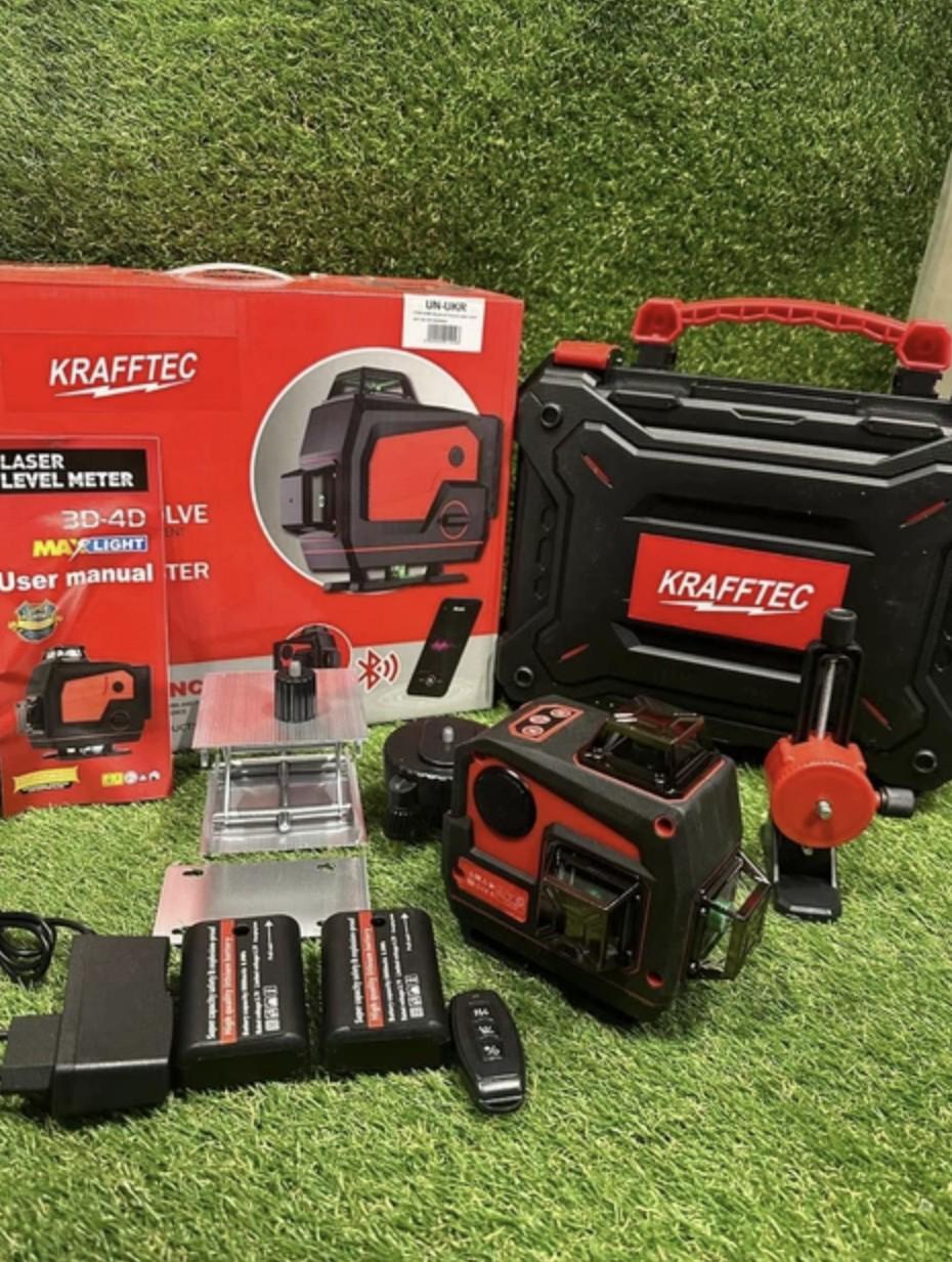 Лазерний рівень KRAFFTEC LL516G 16x360° LCD Bluetooth ДУ (456)