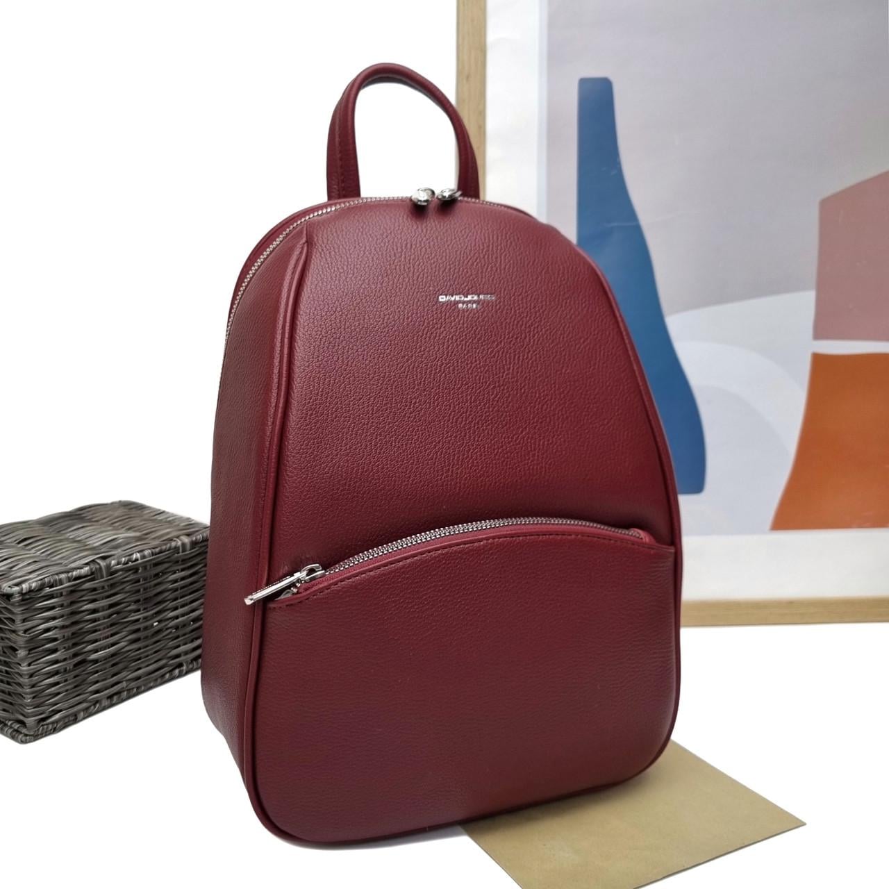 Рюкзак DavidJones з екошкіри Бордовий (CM6734 bordo)