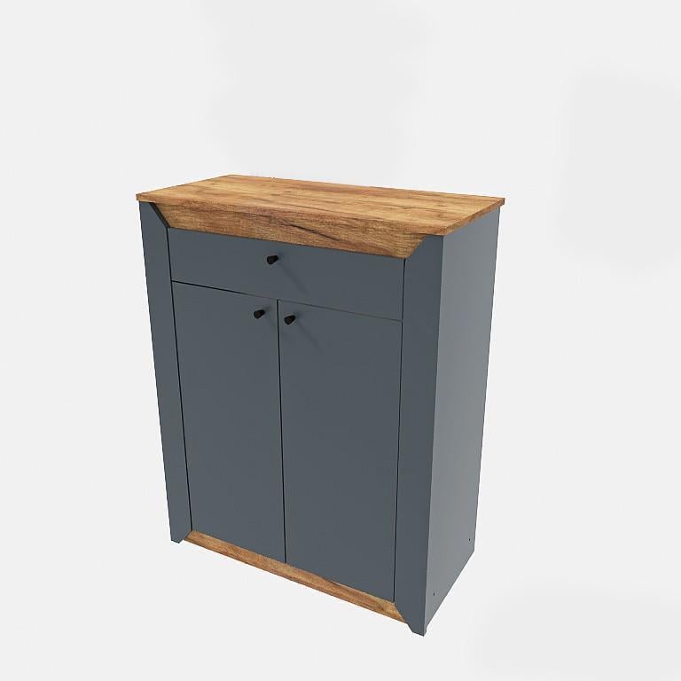 Тумба-комод Эверест Нордик-800 800х378х100 мм Дуб крафт золотой/Графитовый (ЕВ20663)