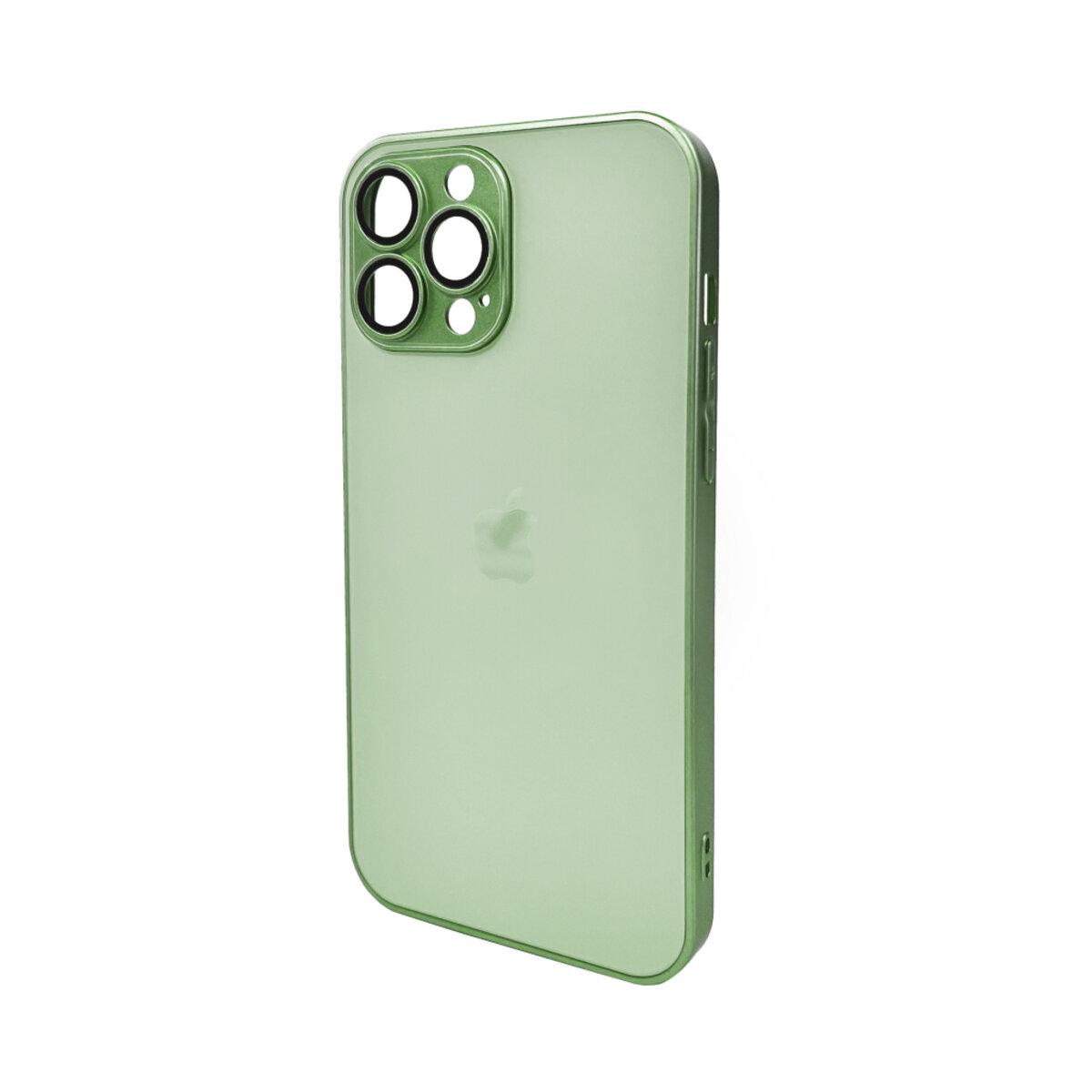 Противоударный чехол для Apple iPhone 13 Pro Max AG Glass Matt Frame Color / Light Green