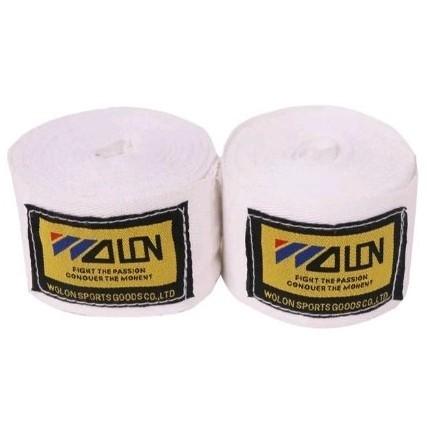 Бинты для бокса/борьбы детские тренировочные на липучках 1,5 м Белый (69539134)