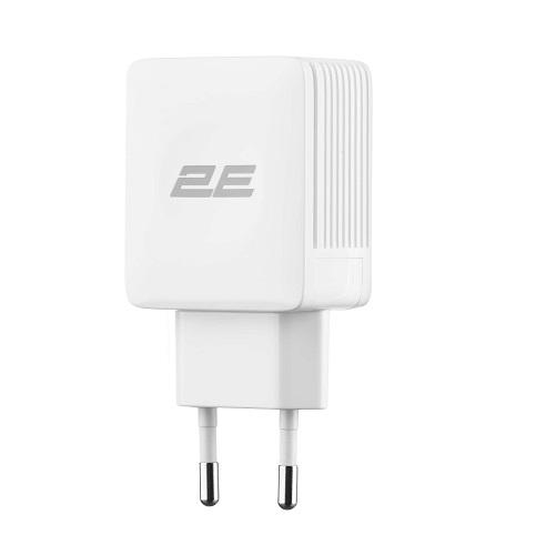 Зарядний пристрій мережевий 2E WC1USB2.1A-CC 12W 2хUSB-A з кабелем USB-A-USB-C 1 м Білий - фото 1