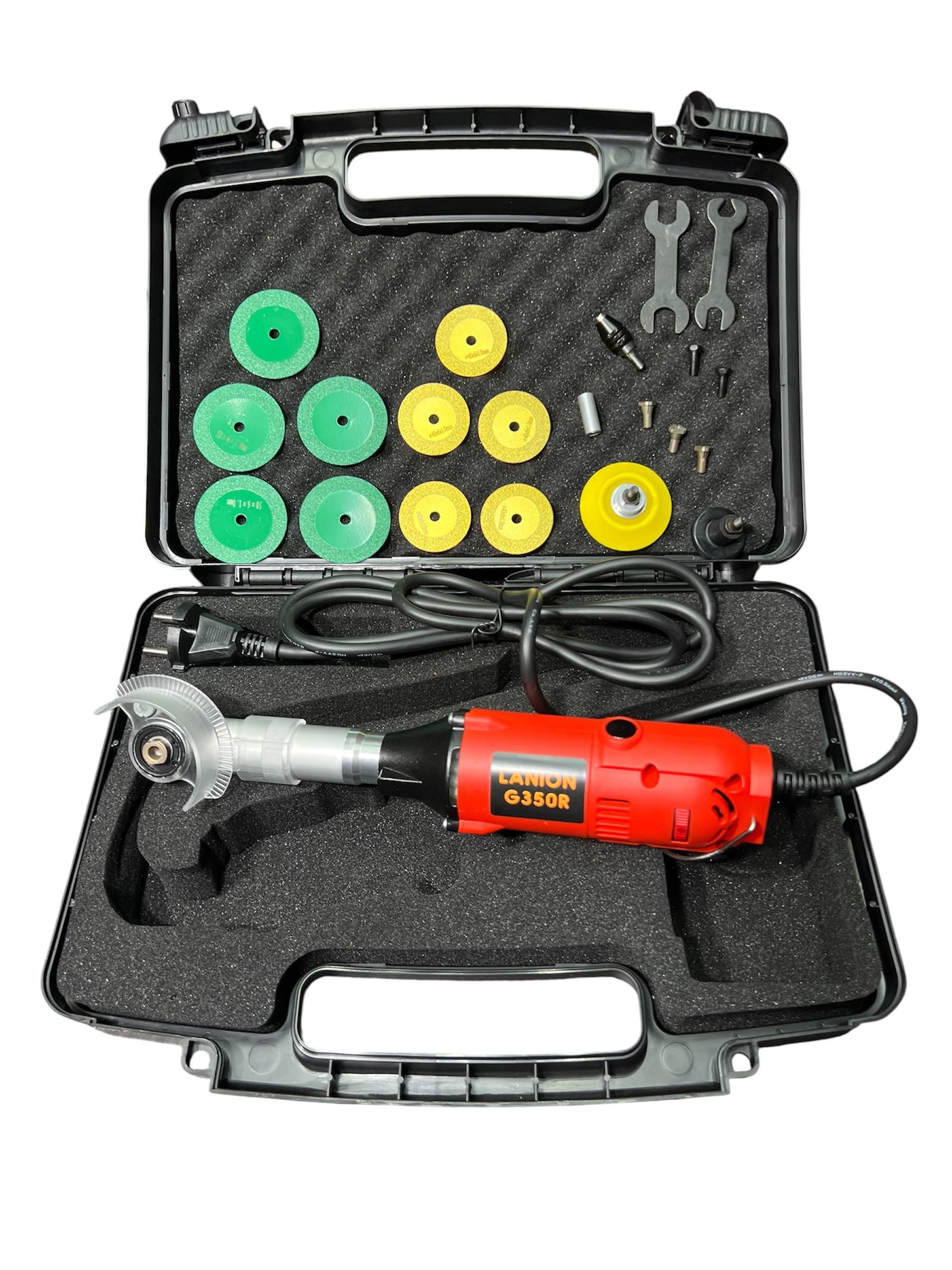 Гравер угловой для плитки Fixtool LANION G350R с адаптером для воды 350 Вт/15000 об/мин