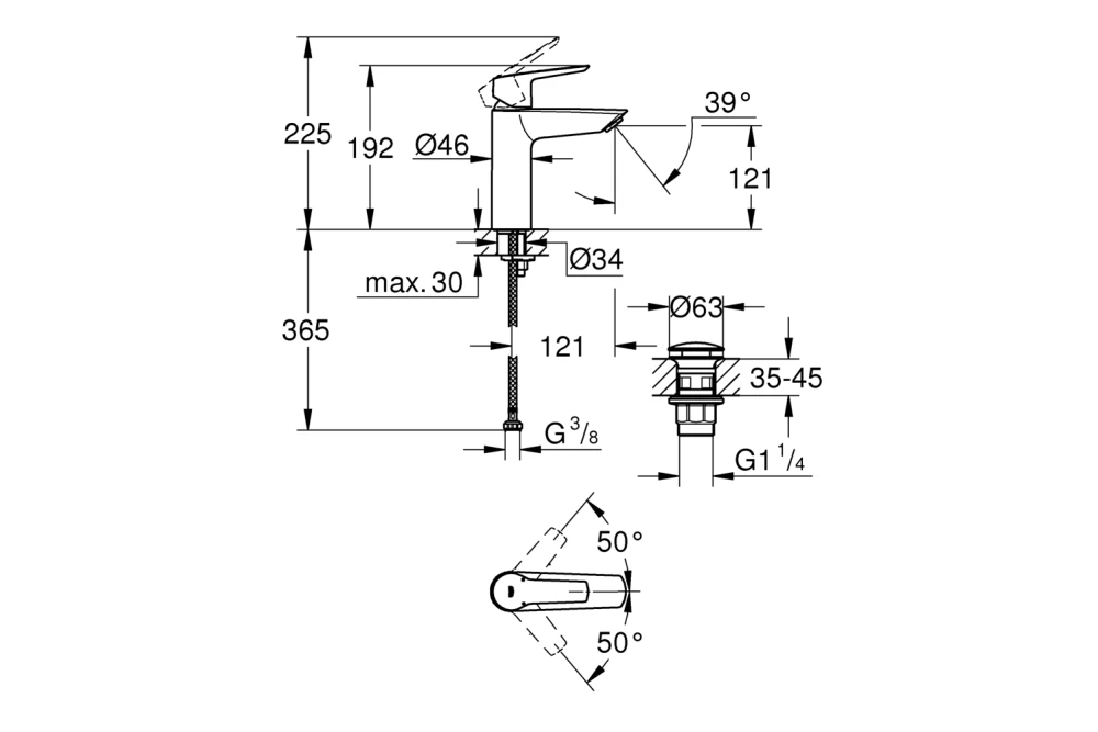 Змішувач для раковини Grohe QuickFix Start M-Size 235752432 (374023) - фото 3