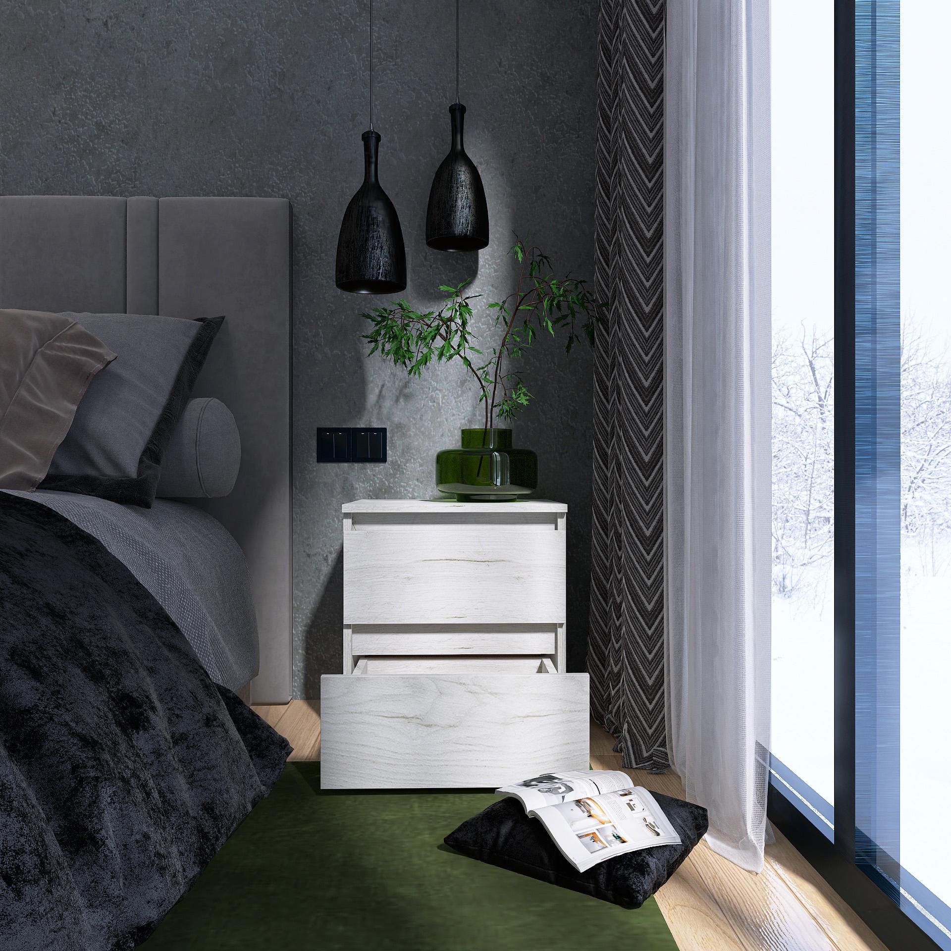 Тумба прикроватная Everest Лайт ТЛ-1 452х377х488 мм Крафт белый (11410) - фото 4 Тумба прикроватная Everest Лайт ТЛ-1 452х377х488 мм Крафт белый (11410) - фото 4