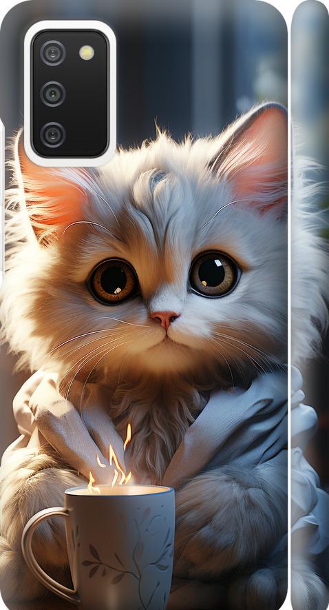 Чехол на Samsung Galaxy A02s A025F White cat (5646m-2203-42517)