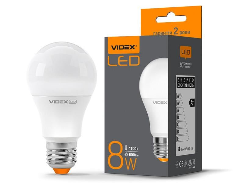 Светодиодная лампа Videx A60e 8W E27 4100K 220 V (VL-A60e-08274) Светодиодная лампа Videx A60e 8W E27 4100K 220 V (VL-A60e-08274)