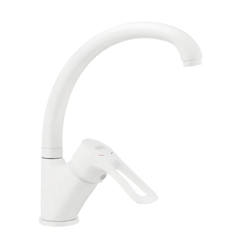 Смеситель для кухни Haiba Hansberg 777 Белый из латуни Белый (HB0221) Смеситель для кухни Haiba Hansberg 777 Белый из латуни Белый (HB0221)