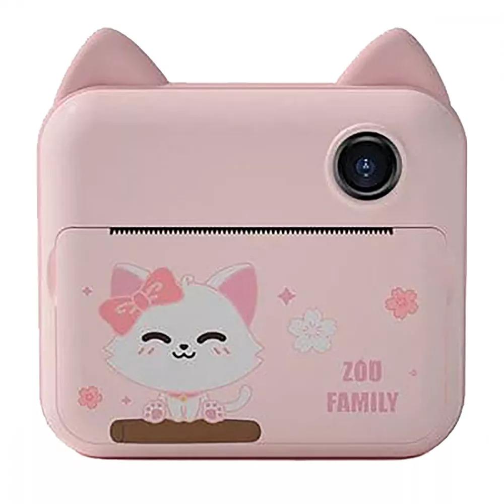 Детская фотокамера моментальной печати Animals 12Мп 1500мАч Wi-Fi pink