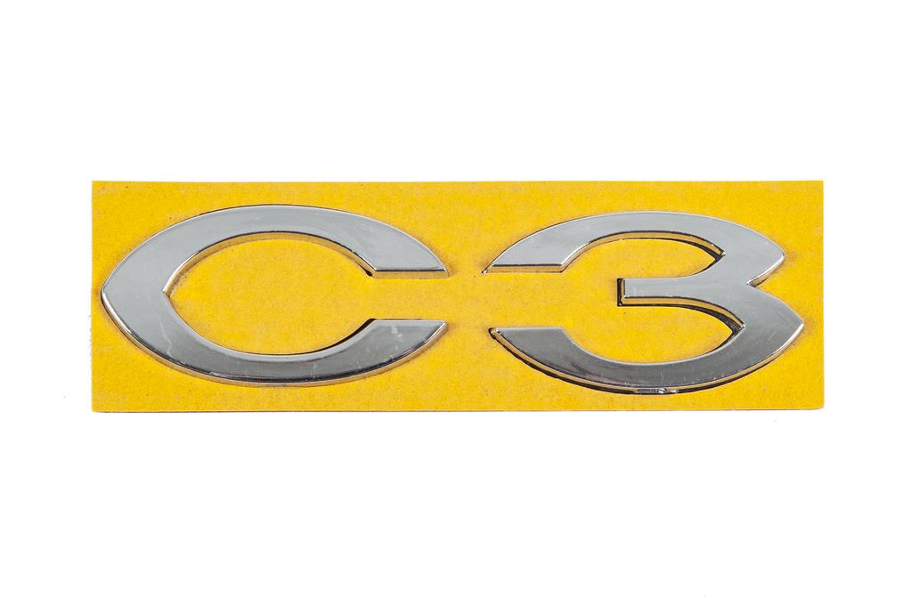 Надпись C3 Davs Auto для Citroen C-3 2009-2016 гг. abs-пластик Хром