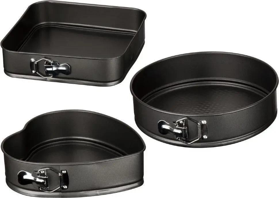 Набор форм для выпечки Unique UN-1703 1280 сердце круг квадрат 3 шт. Черный (N1703I)