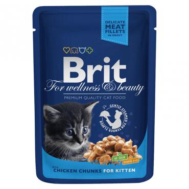 Корм для котят влажный Brit Premium с курицей 100 г (100274)