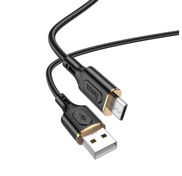 Кабель Hoco Micro USB Goldentop для зарядки та передачі даних X95 1 м Black (408095) - фото 2