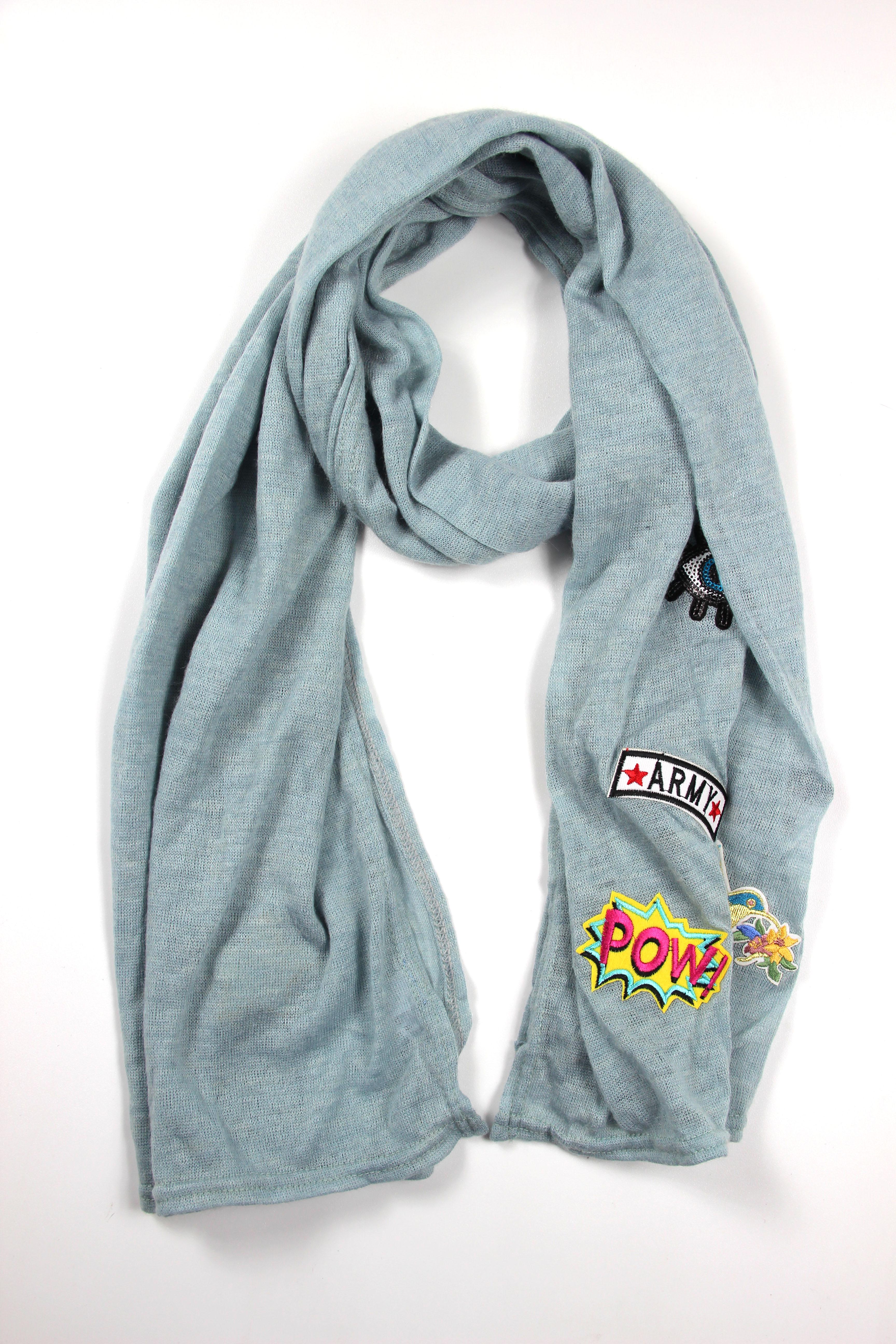 Шарф Asos с нашивкой Голубой (29345)