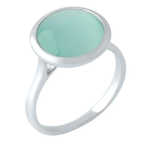 Кольцо серебряное Tiva с кошачьим глазом 3,85 г р. 17,5 (1955451)