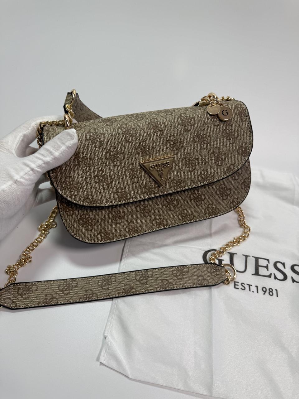 Сумка жіноча Guess маленька Бежевий - фото 9